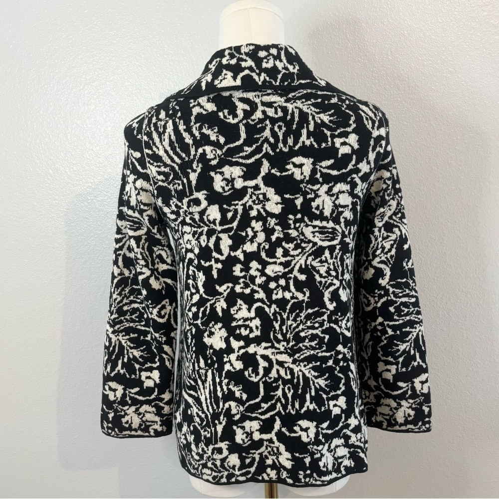 Anthropologie Ett:Twa Reversible Artisan Knit Floral Sweater Blazer Cardigan XS - Picture 3 of 14